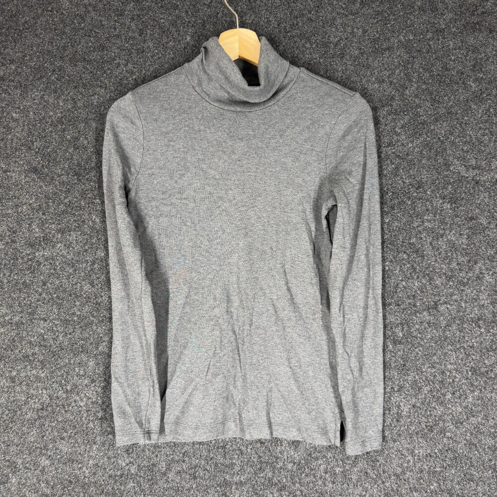 Lands' End Sweater Pullover Women S Small Gray Knit Turtleneck Long Sleeve